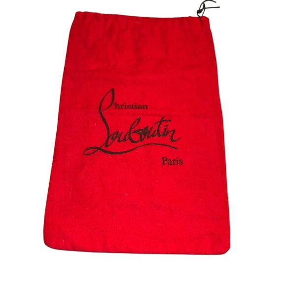 Christian Louboutin Paris France red flannel cotton shoe dust bag - Picture 1 of 2